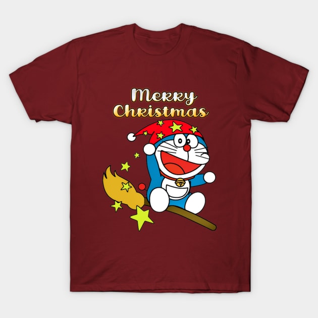 Christmas Cat T-Shirt by Kiroiharu